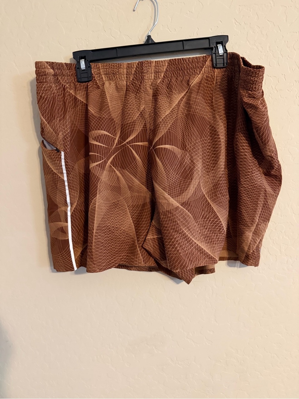 LNA Men's Brown Geometric Swim Shorts